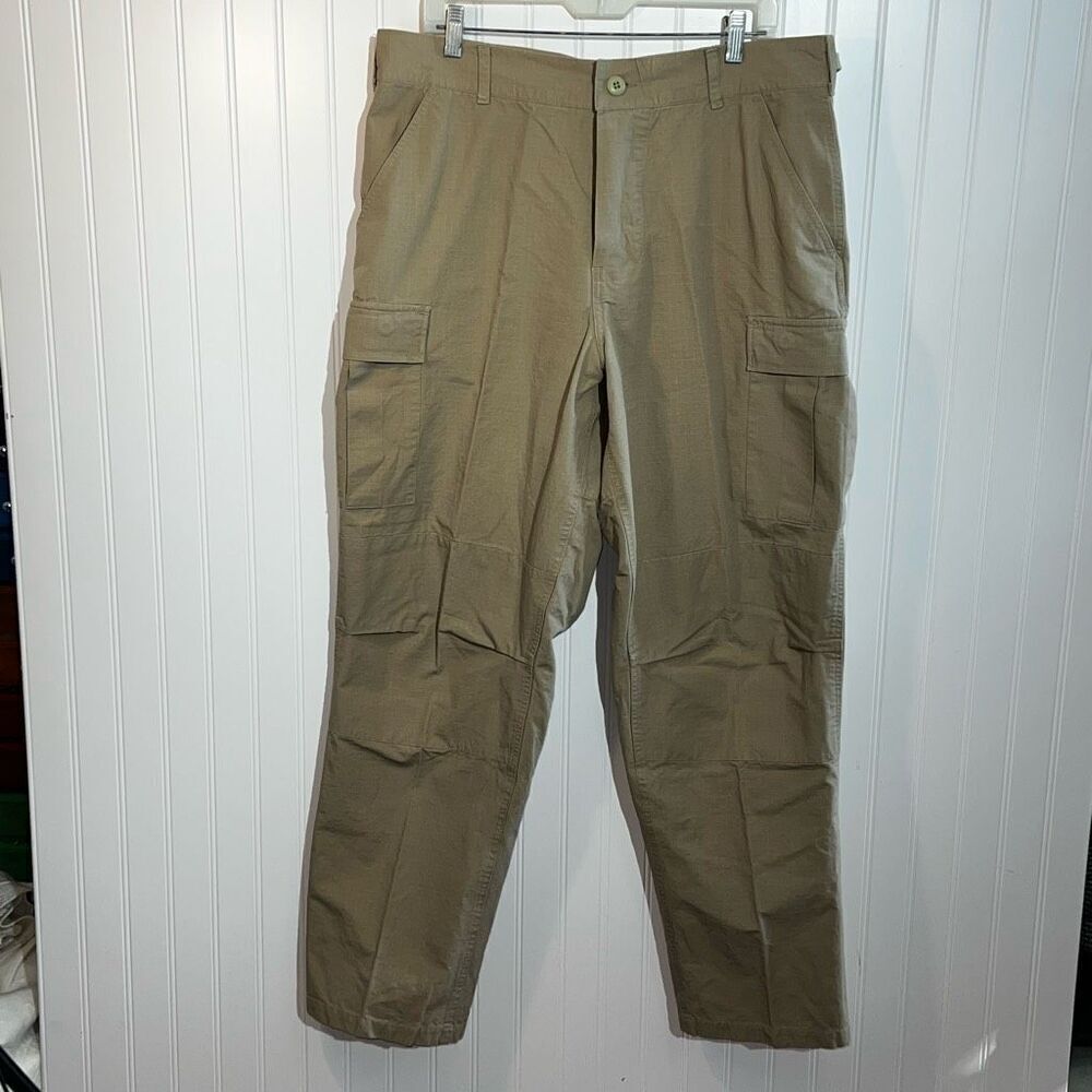 Prestiage Tactical Wear Pants Men’s 35”-39” Khaki 29.5”-39” Button Fly Adjust